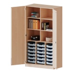 ErgoTray Schrank, 3reihig, 5 OH, zweitürig, mit 18 flachen Boxen, B/H/T 104,5x190x50cm 